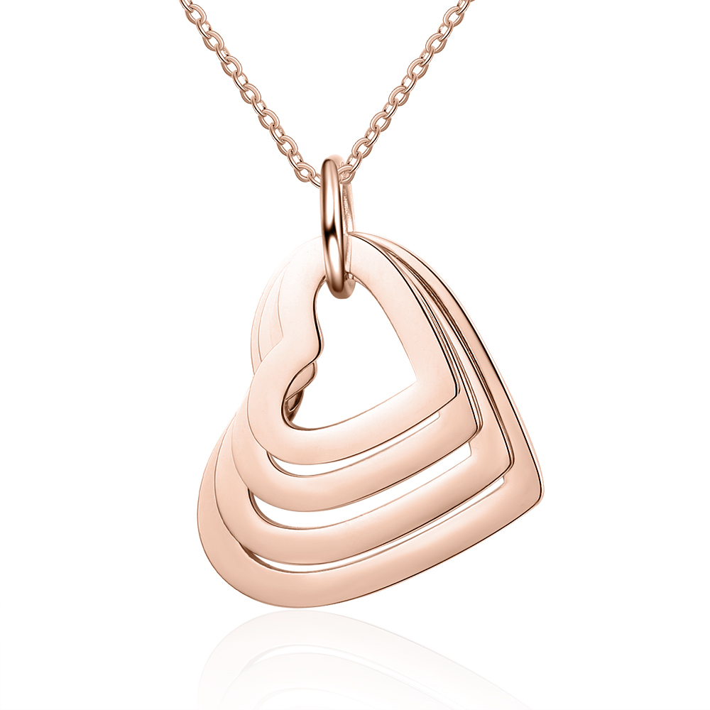 Personalised Love Necklace with 4 Heart Pendant Engraved Name Gifts for Her-Jessemade AU