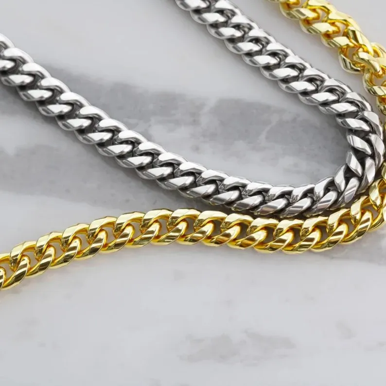 To My Man-Cuban Link Chain Necklace Promise Necklace Gift Set "You are The Man of My Dreams"-Jessemade AU