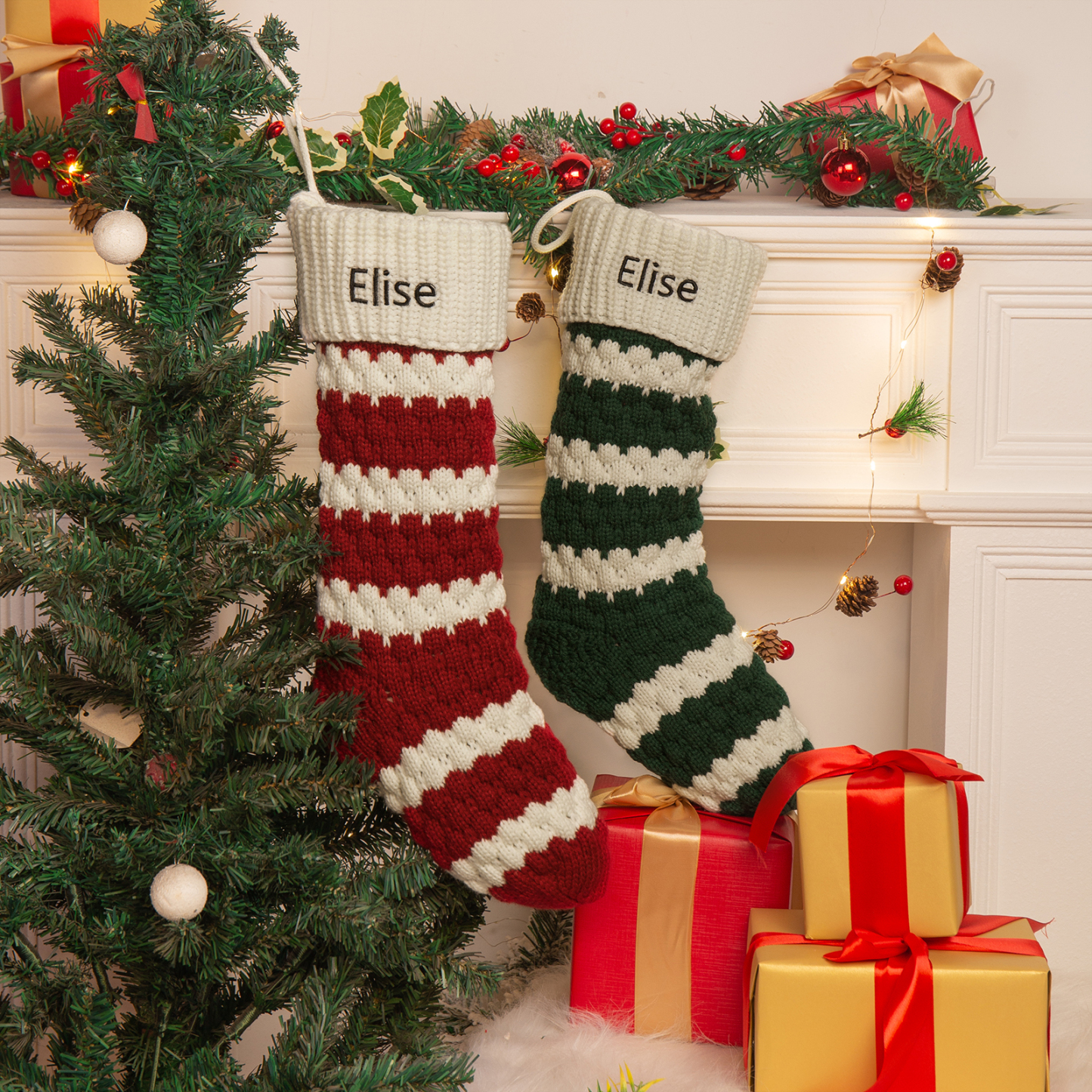 Customised 1 Name Christmas Stockings Ornaments Personalised Christmas Gifts for Family Friends-Jessemade AU