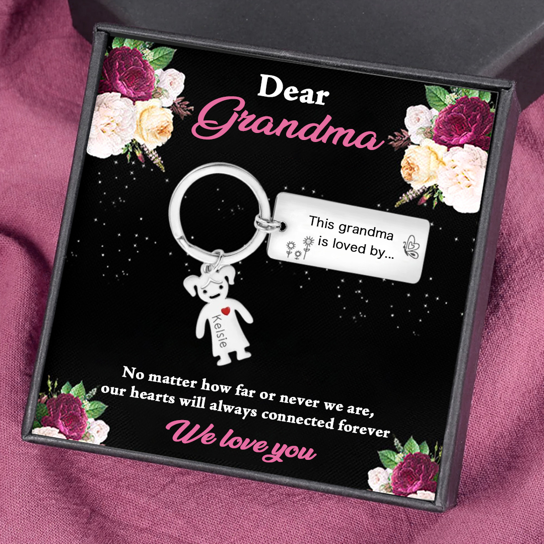 Custom 1 Names Personalised Family Keychain Gift for Grandma-Jessemade AU
