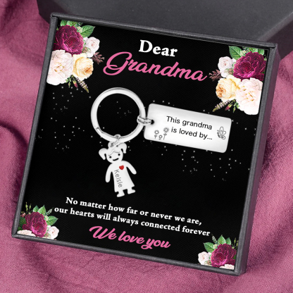 Custom 1 Names Personalised Family Keychain Gift for Grandma-Jessemade AU