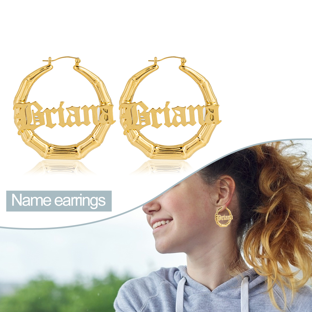Personalised Name Hoop Earring Customised Crown Name Earrings for Her-Jessemade AU