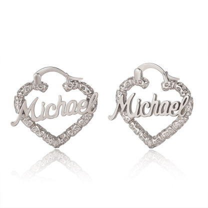Personalised Name Drop Earring Customised Heart Earrings for Her-Jessemade AU