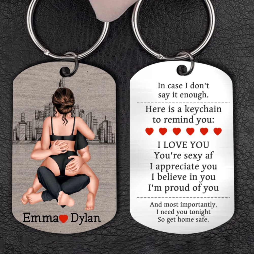 Personalised Couple Keychain Custom 2 Names Keyring "Get Home Safe" Stainless Steel Keychain - Valentine's Gift for Him/Her-Jessemade AU