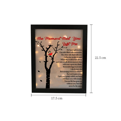 Cardinals Frame The Moment That You Left Me Lighted Shadow Box Memorial Gifts-Jessemade AU