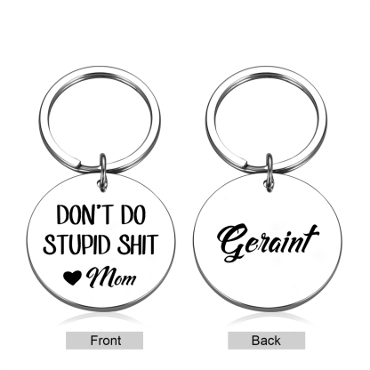 Don't Do Stupid Funny Keychain Custom Text Keyring Personalised Gift For Kids-Jessemade AU