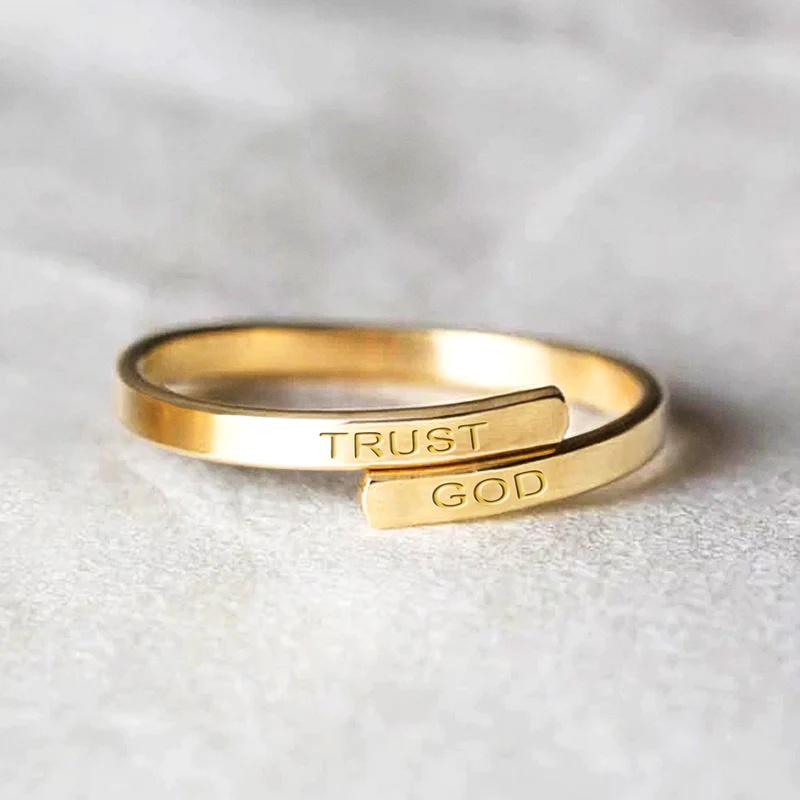 Trust God Ring Simple Style for Loved Ones-Jessemade AU