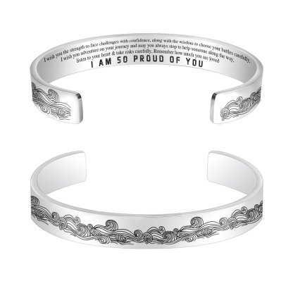 To My Daughter Cuff Bangle Bracelet "I Am So Proud Of You"-Jessemade AU