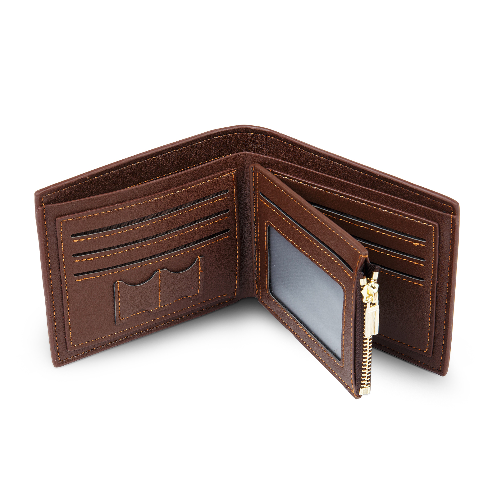 Brown Personalised Leather Wallet Engraved Photo Short Purse Gifts For Men-Jessemade AU