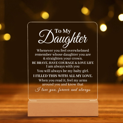 To My Daughter Acrylic Night Light "I Filled This With All My Love" LED Lamp Heartwarming Gifts-Jessemade AU
