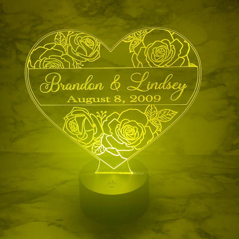 Personalised 7 Colours Changing Night Light Custom Name LED Lamp Gifts For Couple-Jessemade AU