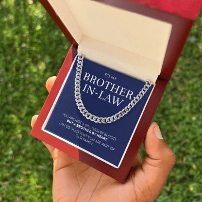To My Brother-In-Law Necklace Cuban Link Chain Necklace Gift Set - I Am So Glad That You Are Part Of Our Family-Jessemade AU