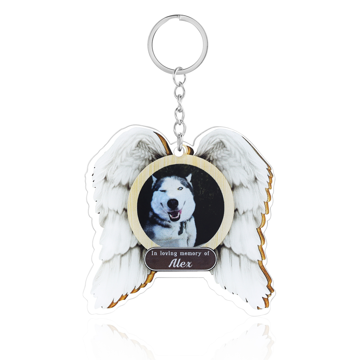 Acrylic Pet Memorial Keychain Customised Name & Text & Photo Keychain Personalised Commemorative Gift-Jessemade AU