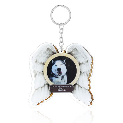 Acrylic Pet Memorial Keychain Customised Name & Text & Photo Keychain Personalised Commemorative Gift-Jessemade AU