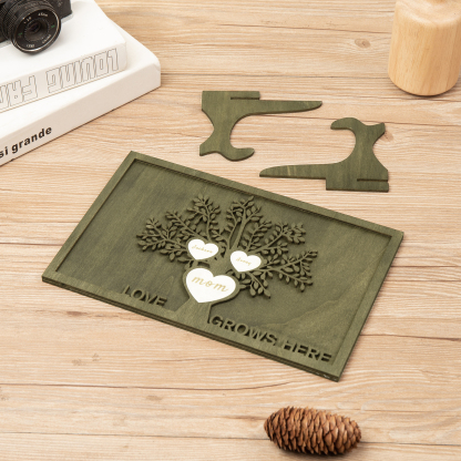 Family Tree Wood Frame Personalised Family Tree Sign Custom 3 Names Plaque-Jessemade AU