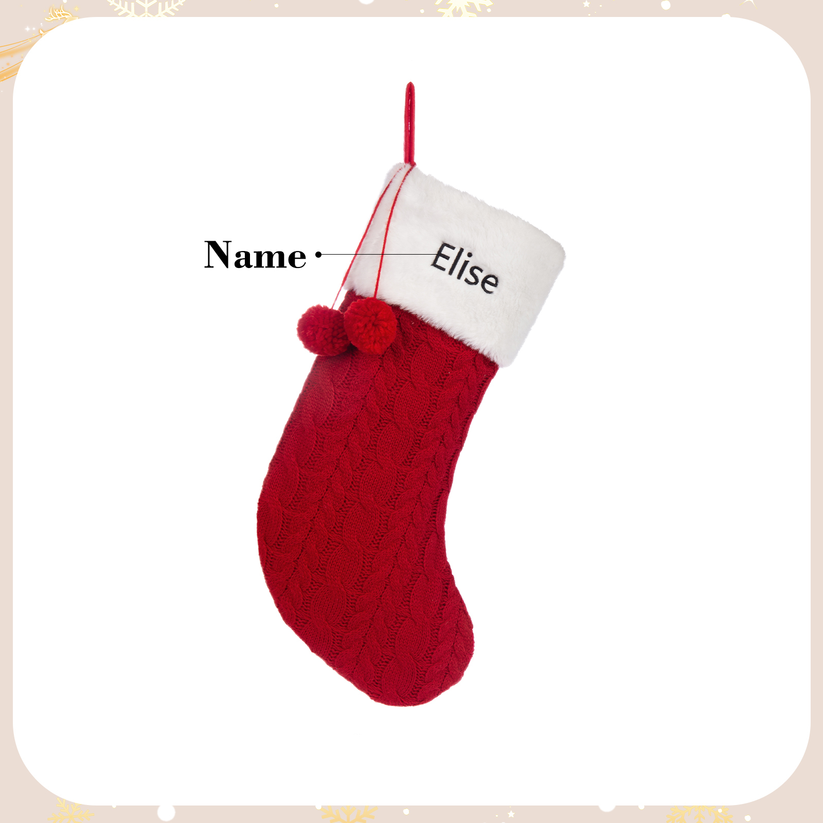 Personalised Christmas Fireplace Decor Customised 1 Name Christmas Stocking Gift for Family and Friends-Jessemade AU