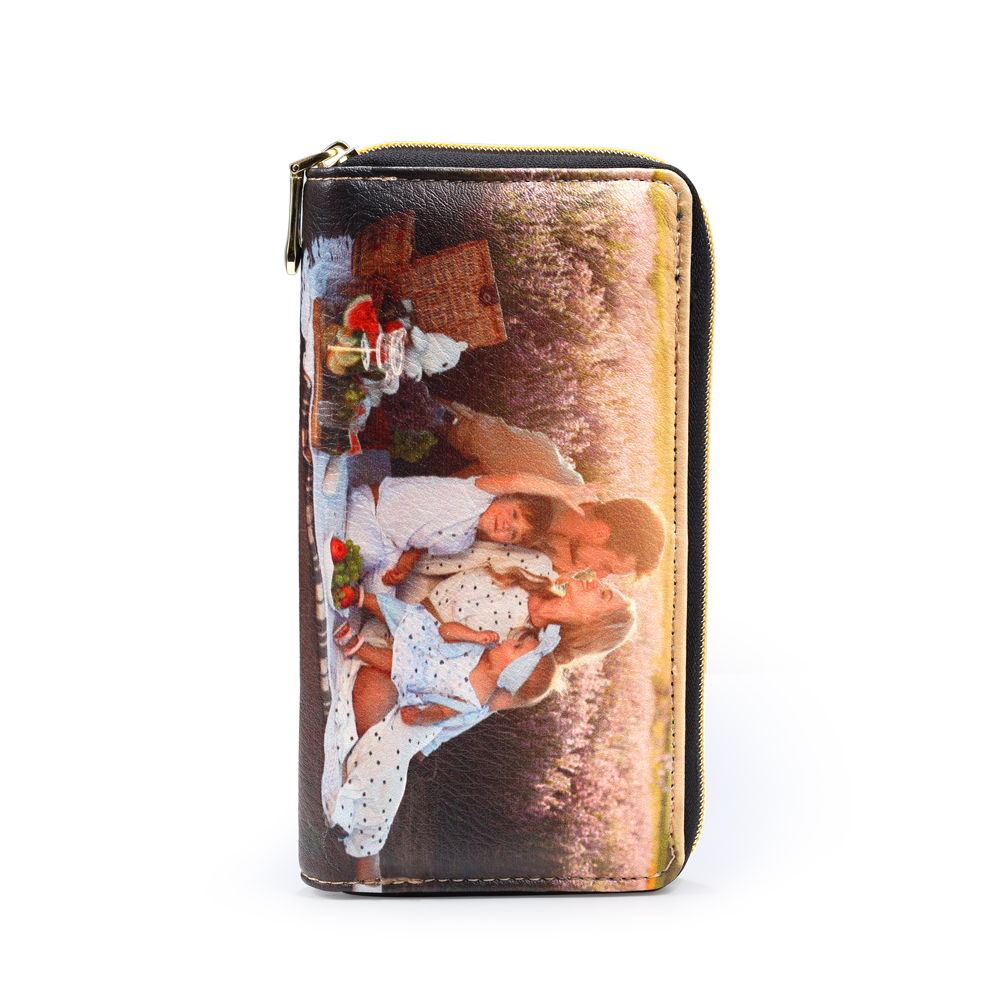 Personalised Photo Wallet Engraved Photo Long Purse Zip Wallet Gifts For Her-Jessemade AU