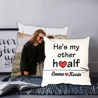 2 pcs Personalised Couple Pillow Case Engrave Photo Pillow Cover Sweet Gift For Her Him-Jessemade AU