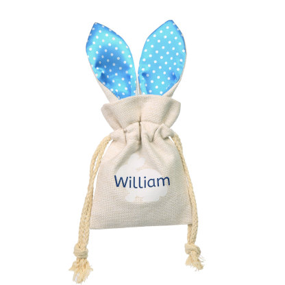 Personalised Bunny Tote Bag Customised with Name Bunny Drawstring Bag Easter Gifts-Jessemade AU