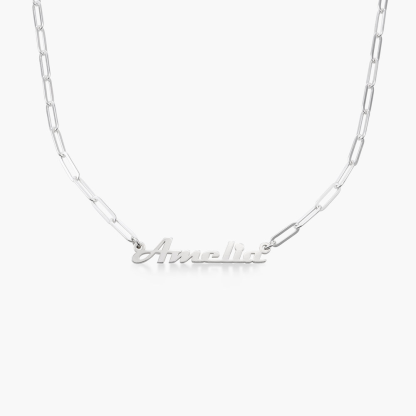 Personalised Chain Link Necklace Custom 1 Name Necklace Gift For Women-Jessemade AU