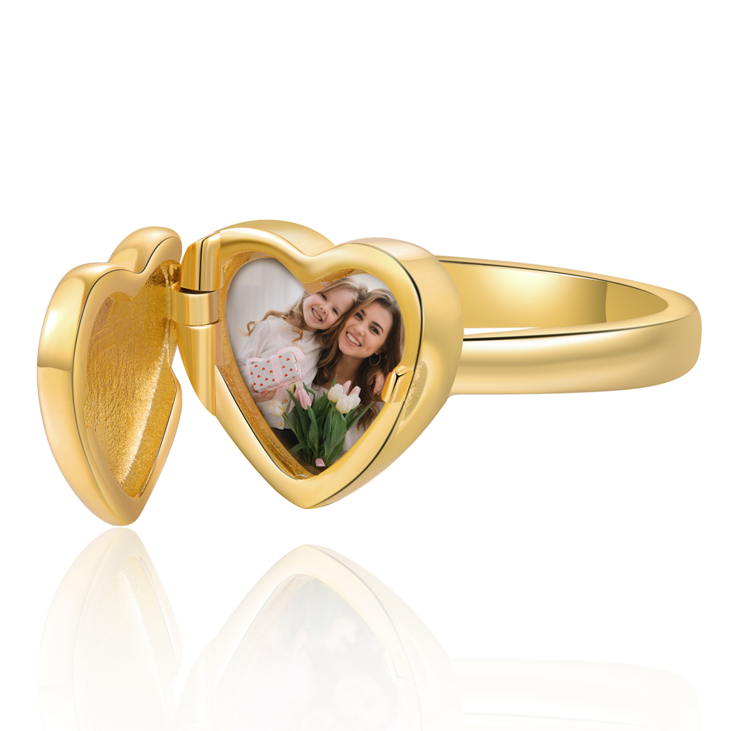 Personalised Women's Ring Custom Photo & Text Ring Gold Birthday Gift for Her-Jessemade AU