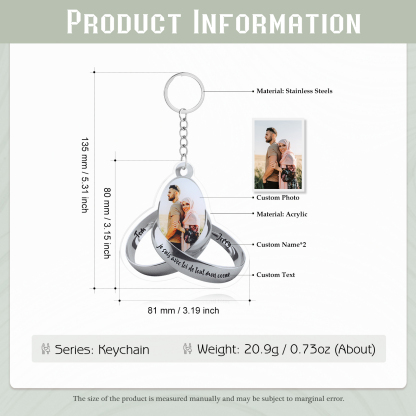 Personalised Acrylic Couple Keychain Customised Name & Text & Photo Keychain Valentine's Day Gift for Couples-Jessemade AU