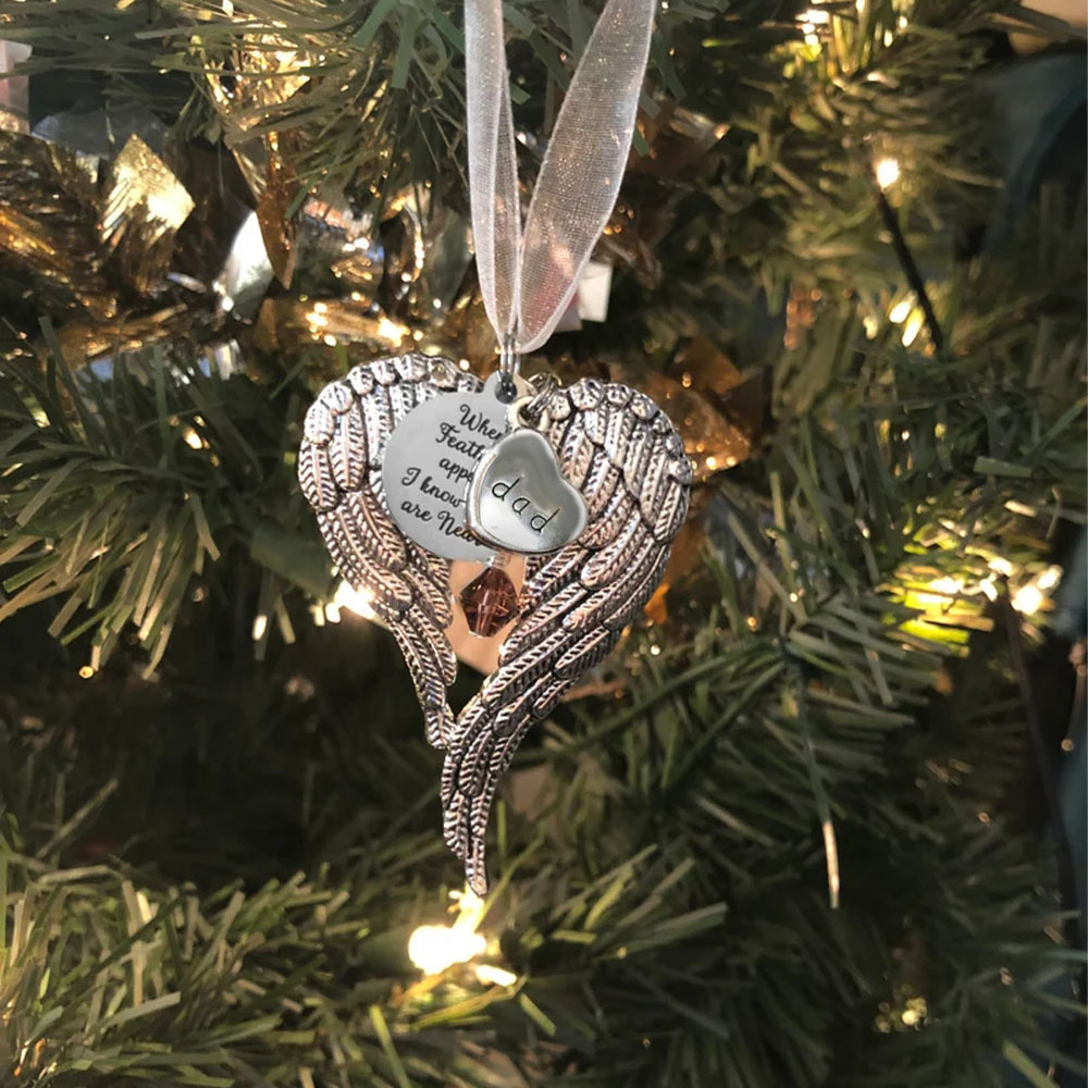 Angel Wings Memorial Ornament Christmas Ornament Keepsake Gift - When Feathers Appear, I Know You Are Near-Jessemade AU