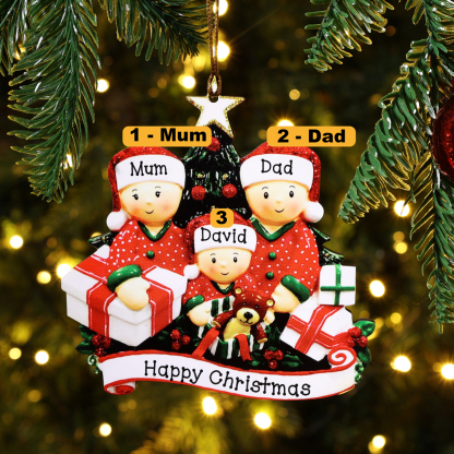 Personalised Christmas Tree Ornament Custom 3 Family Members Names Ornament-Jessemade AU