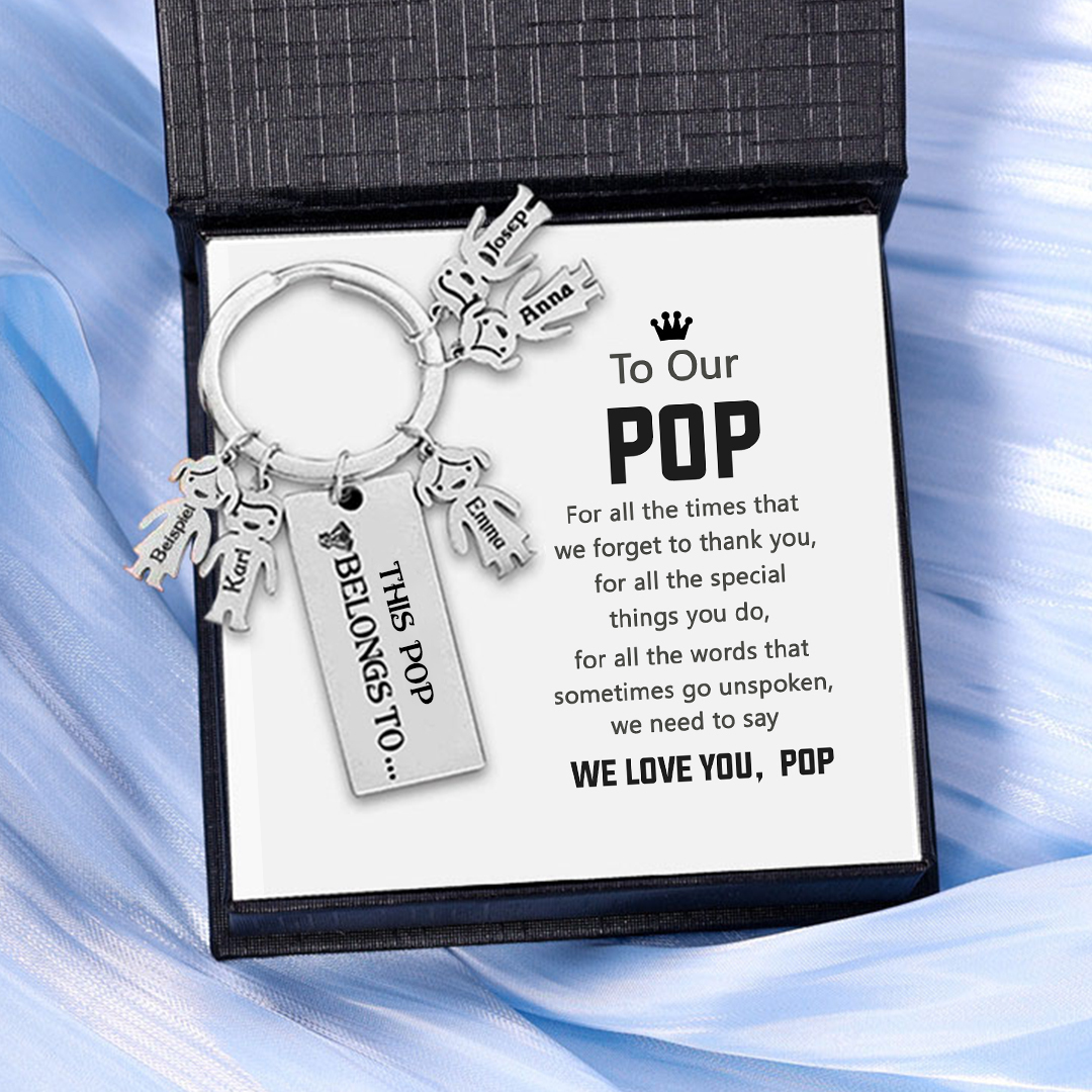 5 Names-Personalised 5 Children's Name Keychain-To My Dad-Gift Box Gift Card Set-Jessemade AU