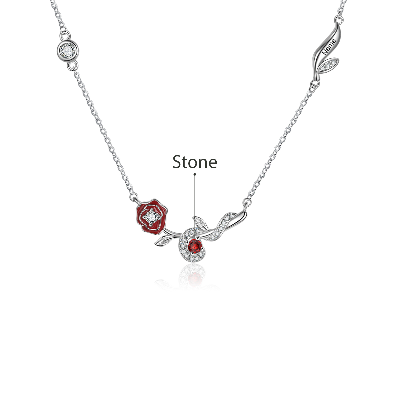 Personalised June Birthflower Necklace With Birthstone Best Gift For Her-Jessemade AU