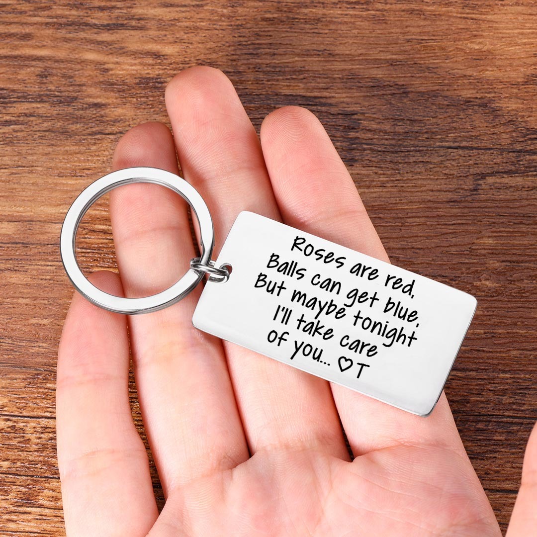Personalised Letter Keychain Engraved Funny Keychain Valentine's Day Gifts for Couples-Jessemade AU