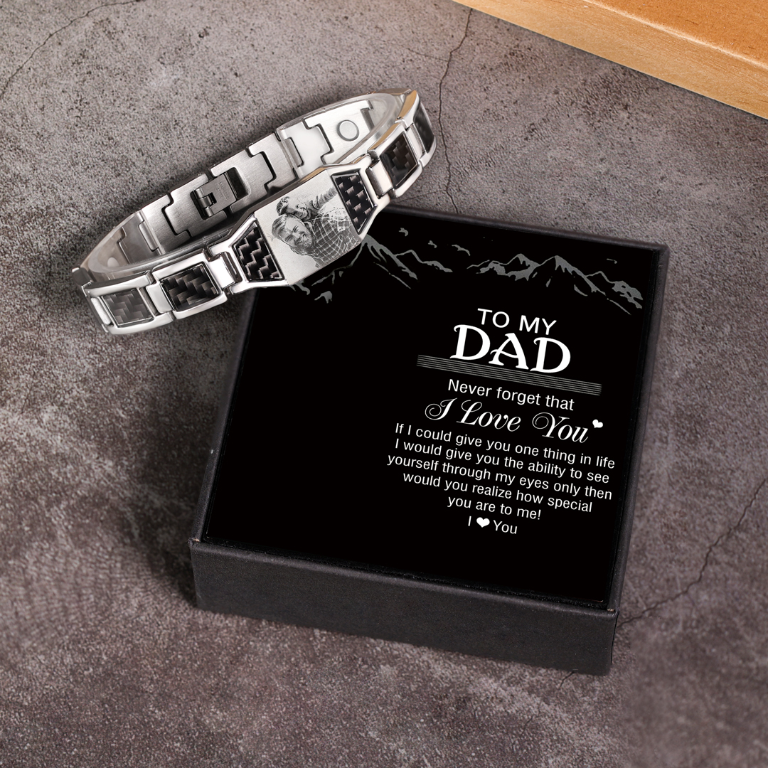 Personalised Bracelet Custom Photo ID Bar Men's Bracelet Bangle Gifts For Him-Jessemade AU