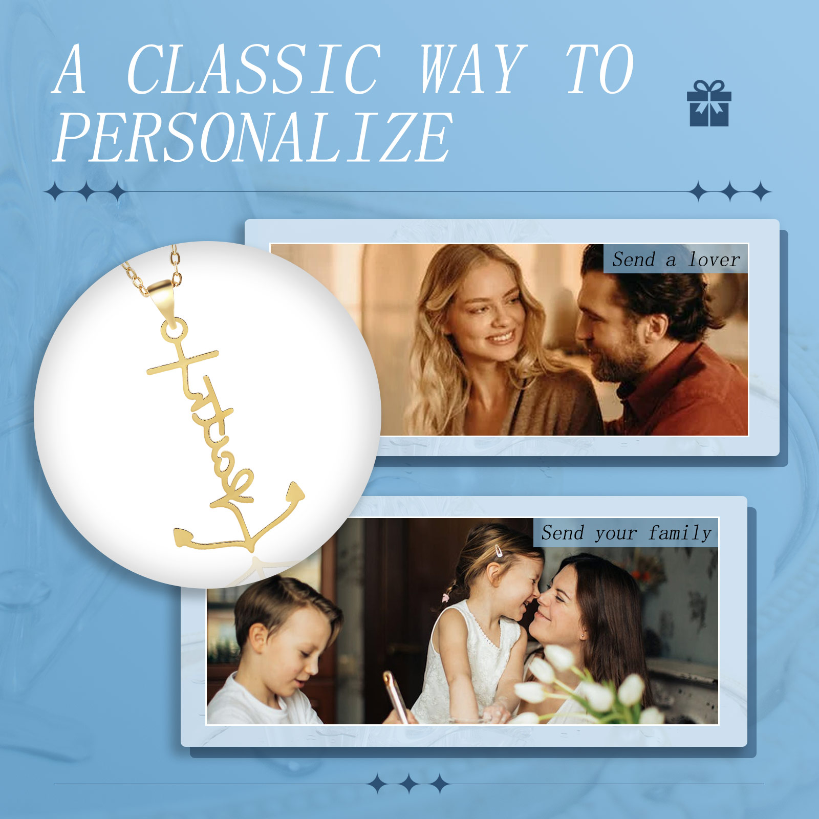 Anchor Name Necklace Personalised Name Necklaces Gift For Her-Jessemade AU