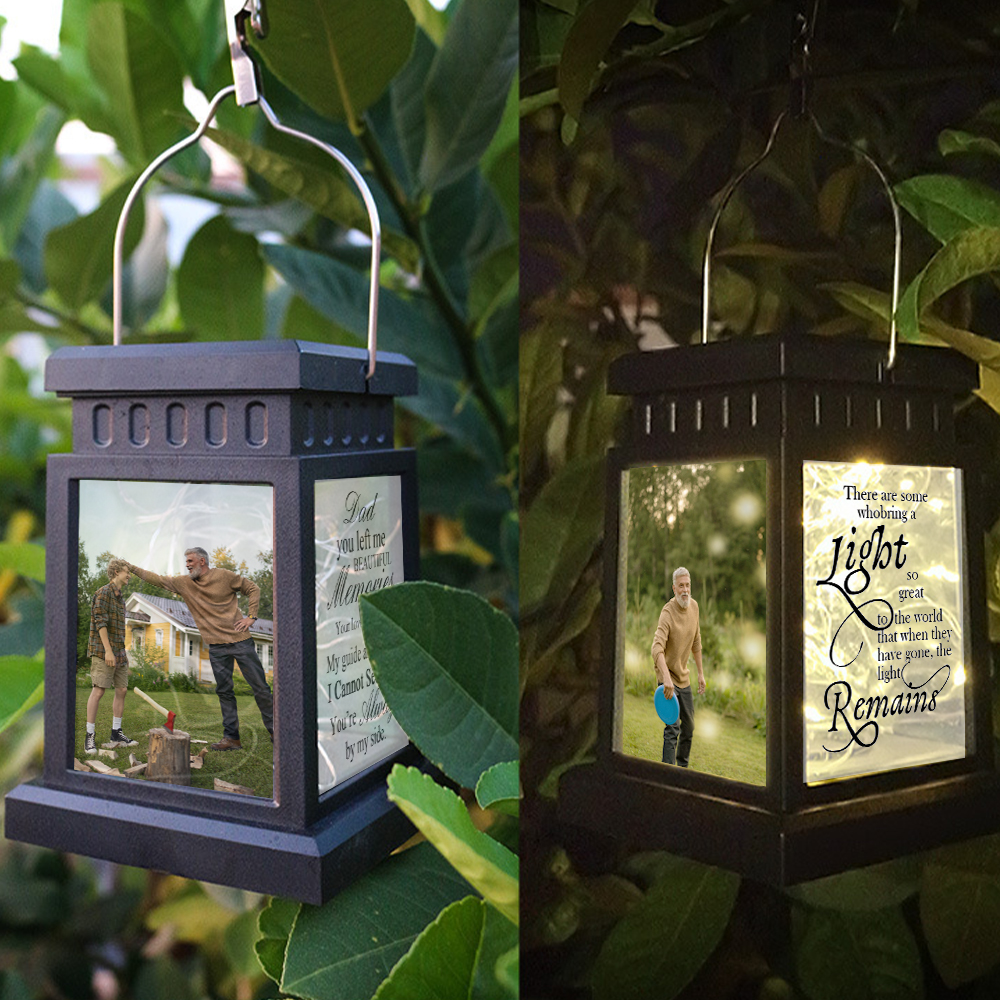 Solar Light Personalised Photo Memorial Lantern Lamp Sympathy Lantern Bereavement Gift Loss of a Loved One-Jessemade AU