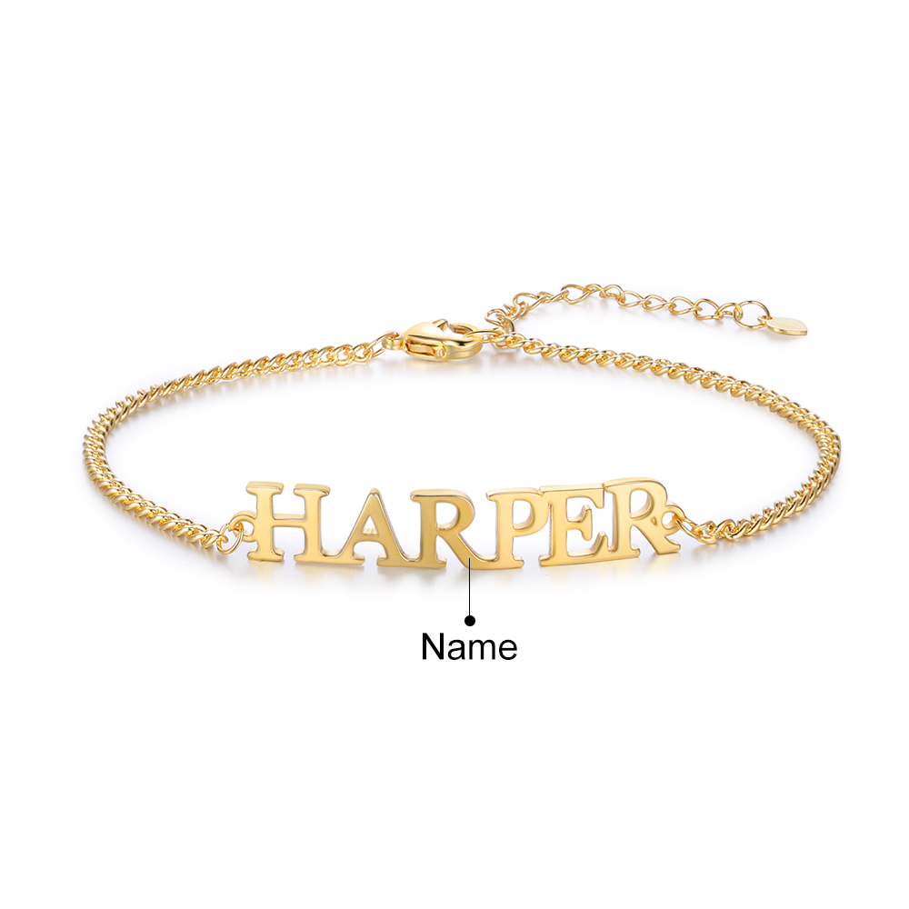 Personalised Bracelet Custom 1 Name Bracelet Gift For Women-Jessemade AU