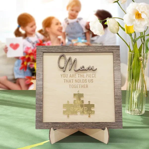 Personalised Mom Puzzle Sign Engrave 5 Names You Are the Piece That Holds Us Together Mother's Day Gift-Jessemade AU