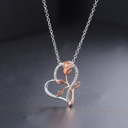 Jessemade Silver Colour Rose Necklace-Jessemade AU