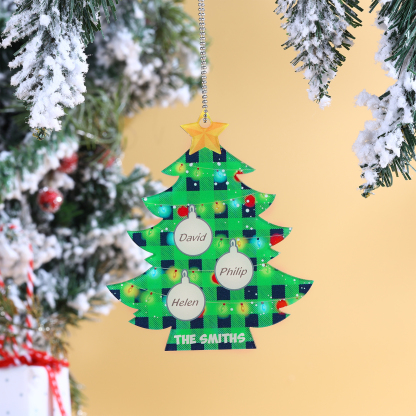 3 Names - Personalised Acrylic Christmas Tree Ornaments Customised Text & Name Xmas Pendant Gifts for Family Friends-Jessemade AU