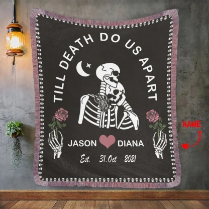"Till Death Do Us Apart" Halloween Blanket Personalised Blanket Couple Blanket-Jessemade AU