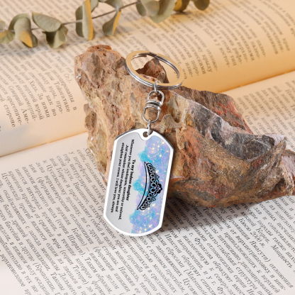 To My Badass Daughter Crown Keychain Custom Name Stainless Steel Keyring "I Will Love You Always"-Jessemade AU