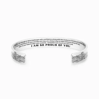 To My Granddaughter Cuff Bangle Bracelet  "I Am So Proud Of You"-Jessemade AU