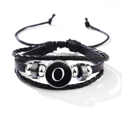26 Letter Leather Braided Bracelets A-Z Initial Alphabet Beaded Bracelet Gifts for Women Men-Jessemade AU