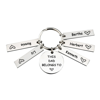 5 Names - Personalised Name Keychain Stainless Steel Keychain Special Gift for Mummy/Dad-Jessemade AU