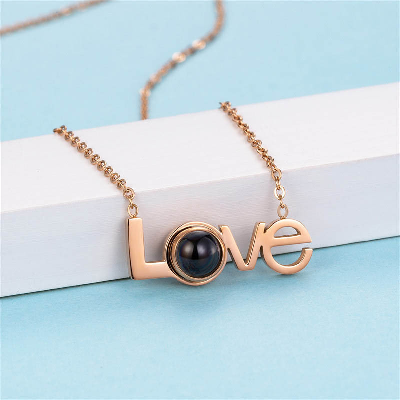 Personalised LOVE Projection Necklace Custom Photo Necklace Creative Gift for Her-Jessemade AU