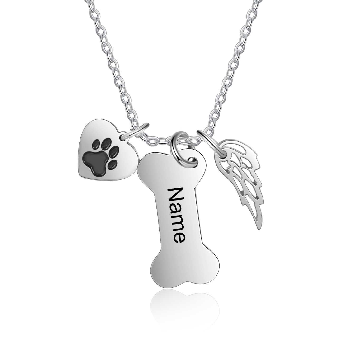 Jessemade Personalised Dog Bone 1 Name Necklace-Jessemade AU