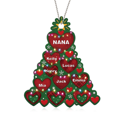 6 Names - Personalised Christmas Tree Ornament Customised Name & Text Acrylic Love Hanging Ornaments Gift for Family-Jessemade AU