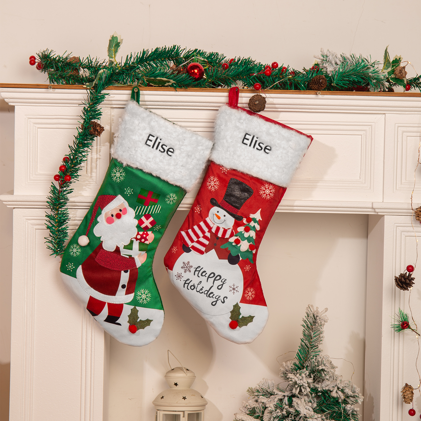 Customised 1 Name Christmas Stockings Ornaments Fireplace Decor Personalised Christmas Gifts for Family Friends-Jessemade AU