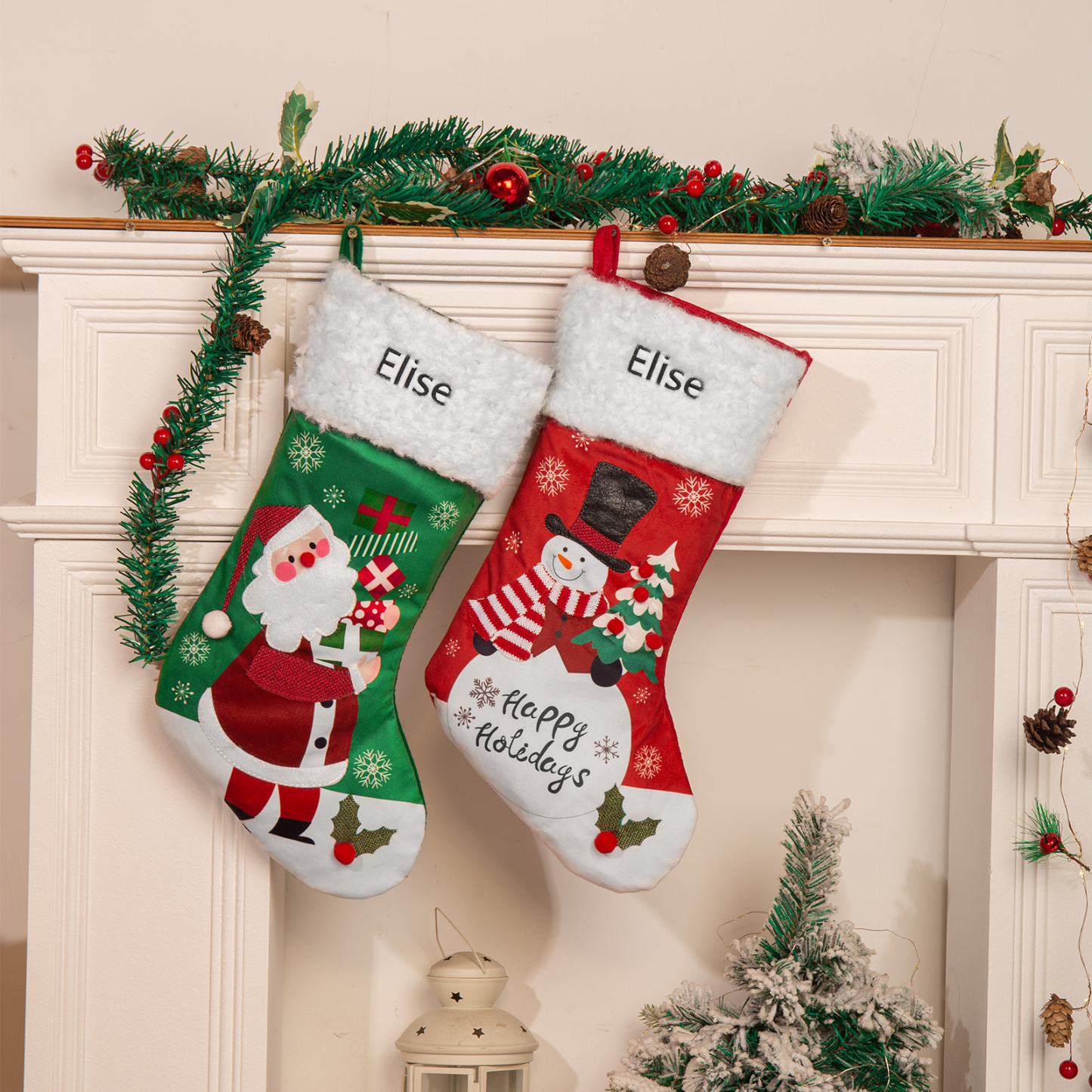 Customised 1 Name Christmas Stockings Ornaments Fireplace Decor Personalised Christmas Gifts for Family Friends-Jessemade AU