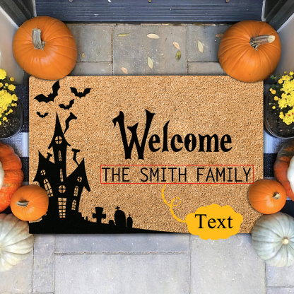 Personalised Halloween Doormat Halloween Castle Doormat Home Decor-Jessemade AU
