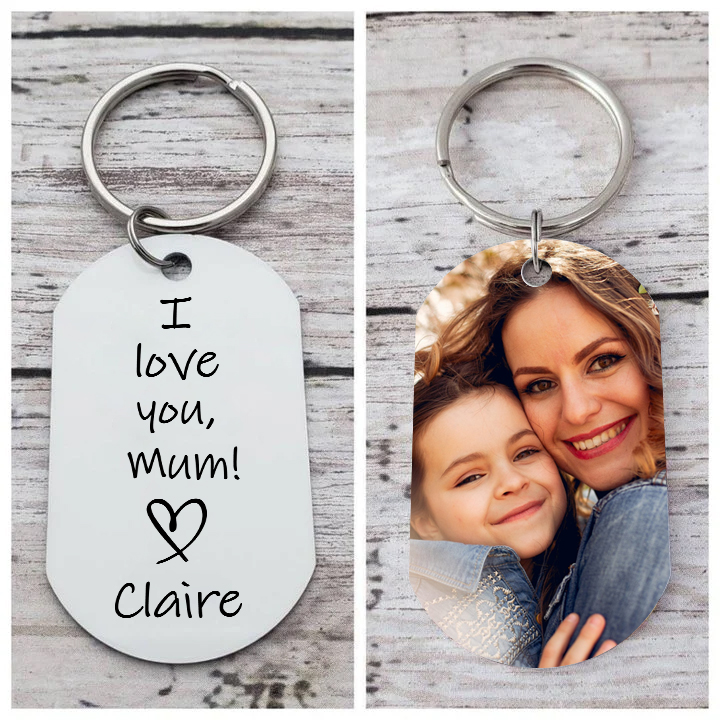 Personalised Mother Photo Keychain I Love You Mum Keyring-Jessemade AU